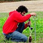 man in field